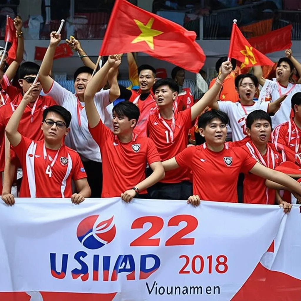 Cổ động viên U23 Việt Nam tại ASIAD 2018