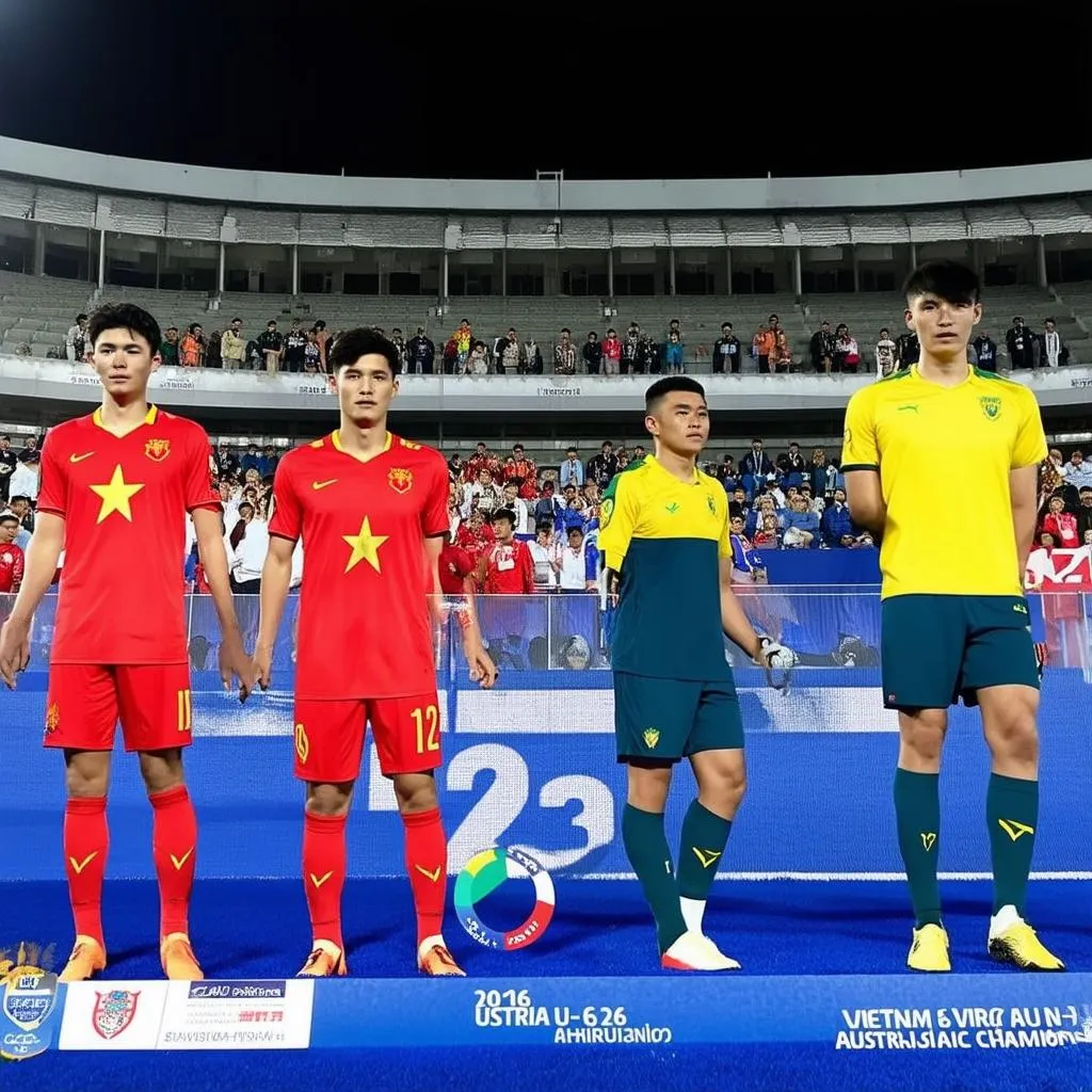 U23 Việt Nam thi đấu với U23 Australia