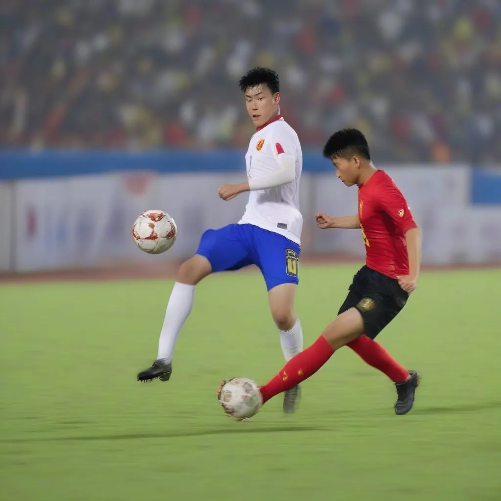 Hình ảnh cầu thủ U23 Việt Nam thi đấu tại VCK U23 Châu Á 2019