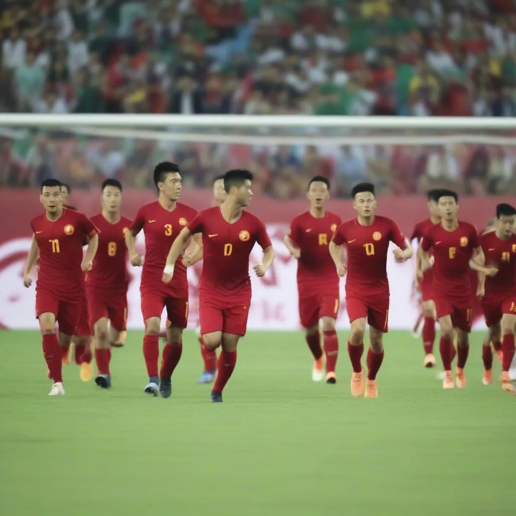 Hình ảnh đội tuyển Việt Nam thi đấu tại Asian Cup 2019