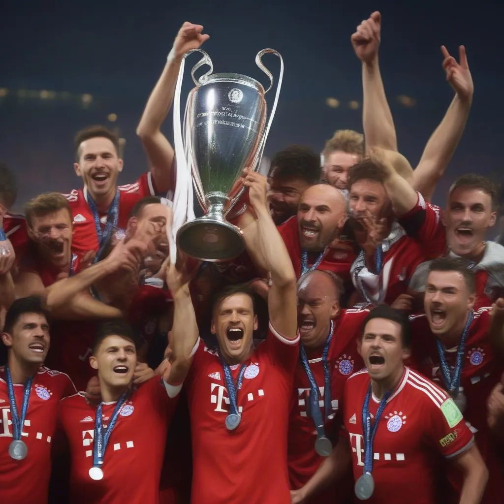 Hình ảnh Bayern Munich nâng cúp C1