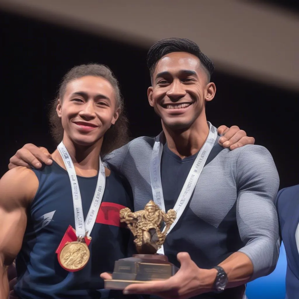 Hình ảnh chàng trai vô địch Olympia 2019 nhận giải