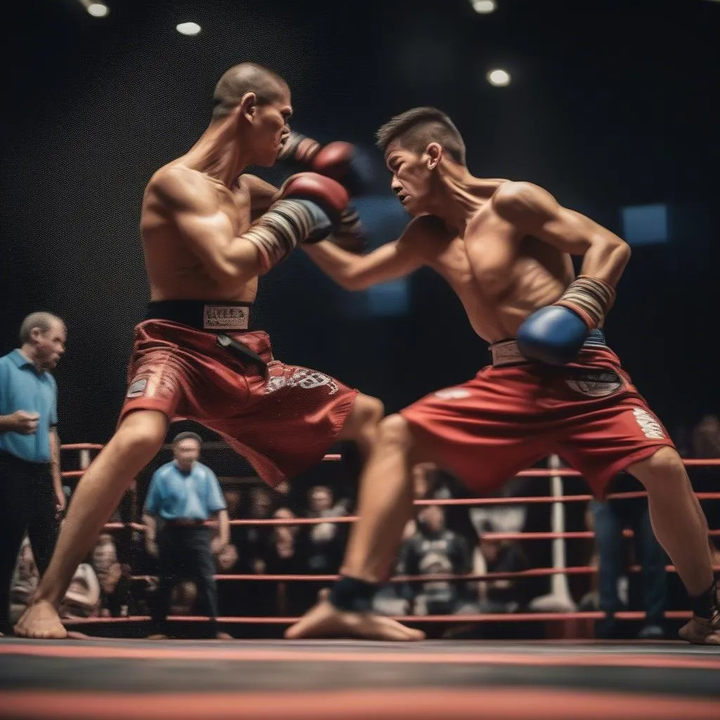 Kickboxer Fighting in World Championship