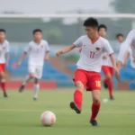 Hình ảnh Vũ Hồng Việt cùng đội tuyển U15 Việt Nam trong trận chung kết giải vô địch U15 Đông Nam Á