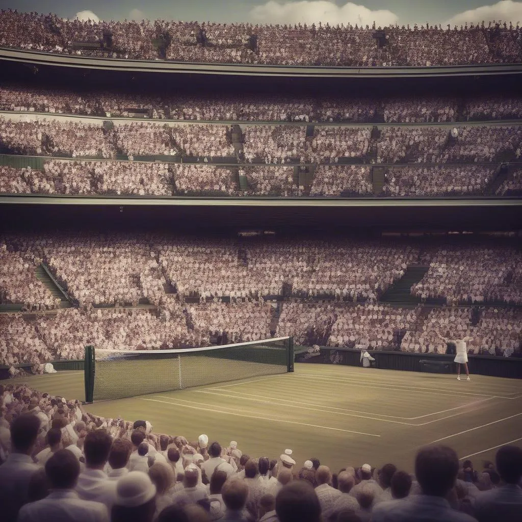 Cổ động viên hò reo cổ vũ cho các tay vợt tại Wimbledon 2014