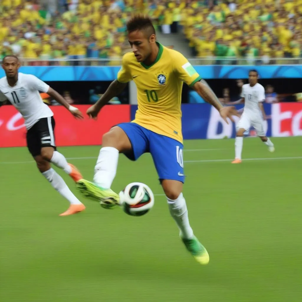 Hình ảnh Neymar ghi bàn cho Brazil