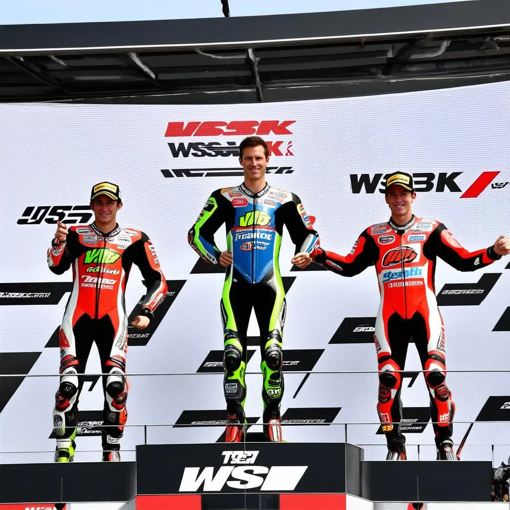 Ba tay đua dẫn đầu trên bục vinh quang WSBK 2017