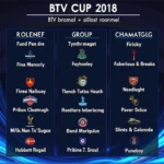 Bảng đấu BTV Cup 2018