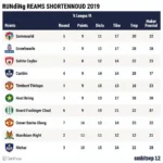 Bảng xếp hạng V.League 2019 vòng 12