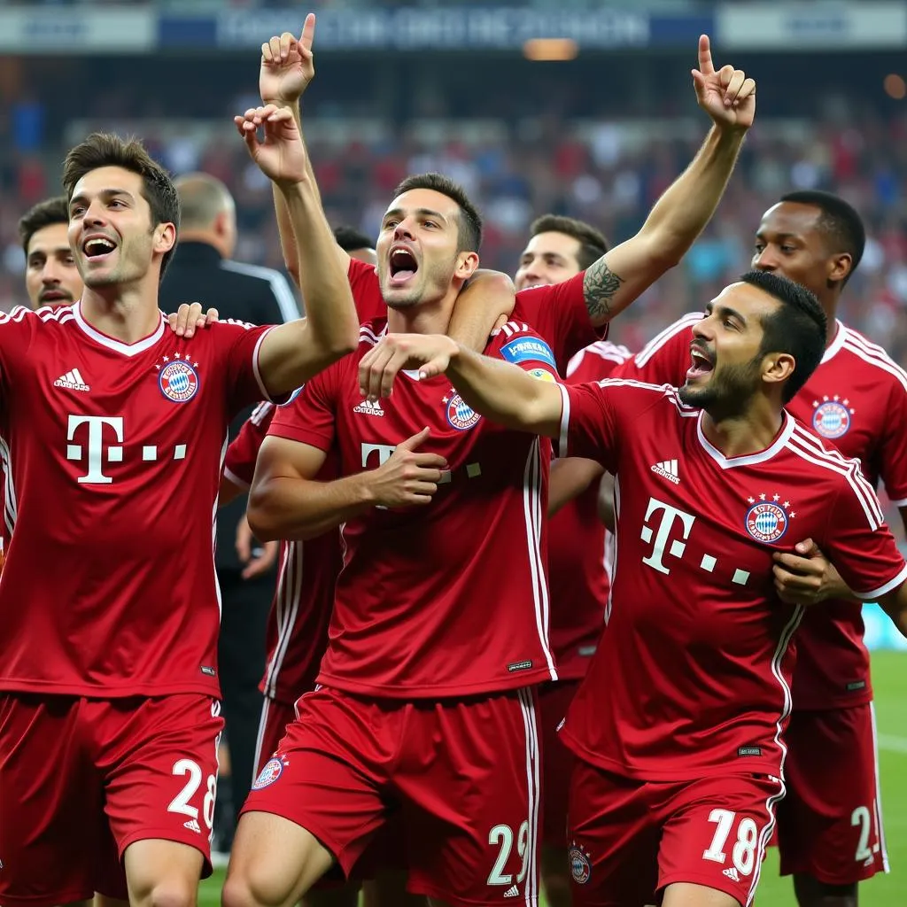 Bayern Munich Celebrate Champions League Victory 2012