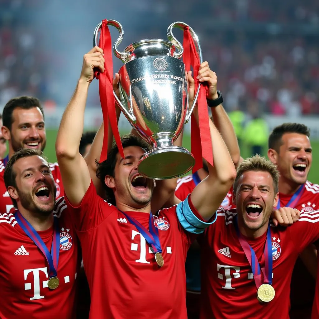 Bayern Munich Raises the Champions League Trophy in 2013