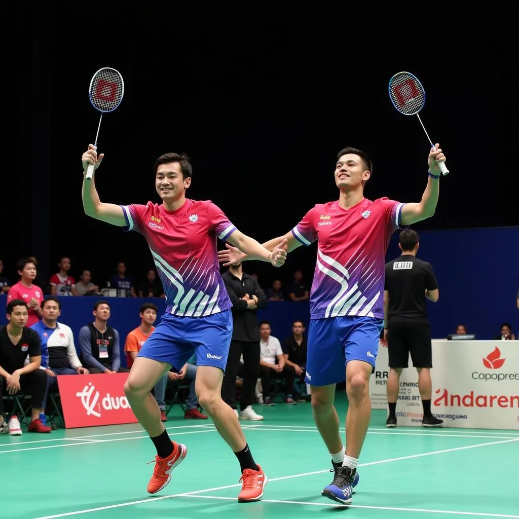 Cặp đôi đôi nam Marcus Fernaldi Gideon/Kevin Sanjaya Sukamuljo vô địch Cầu Lông Vô Địch Thế Giới 2019