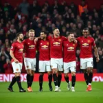 Các cầu thủ Manchester United trên sân cỏ