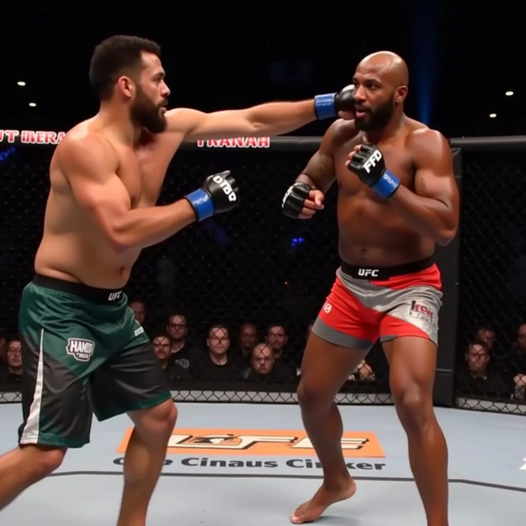 Dominick Reyes tung cú đấm thẳng vào mặt Jon Jones