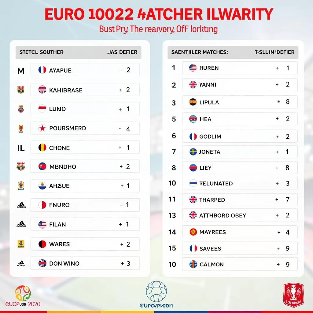 Lịch thi đấu Euro 2022