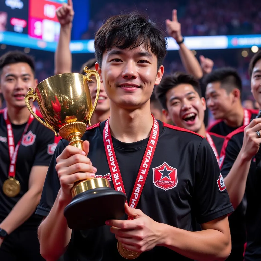 Faker SKT T1 nâng cúp vô địch