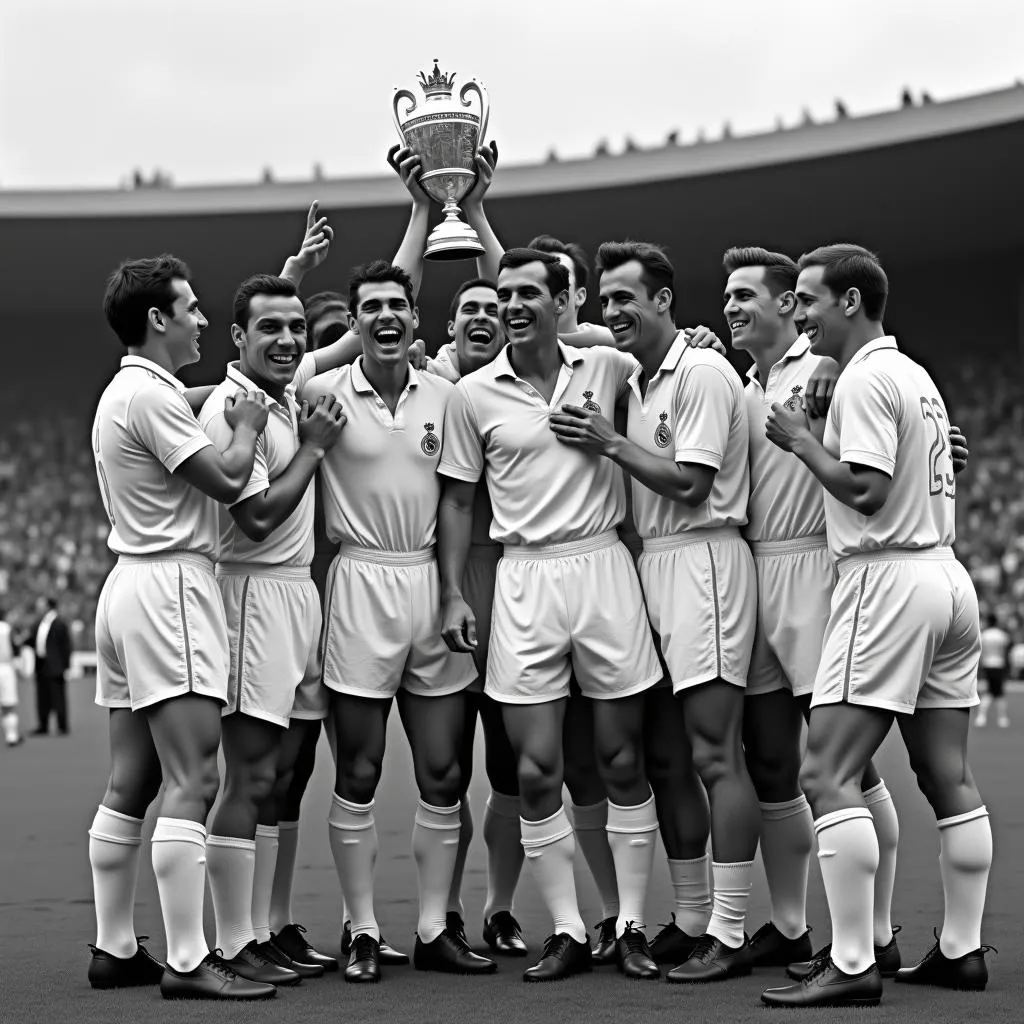 Hình ảnh Real Madrid vô địch Champions League 1956