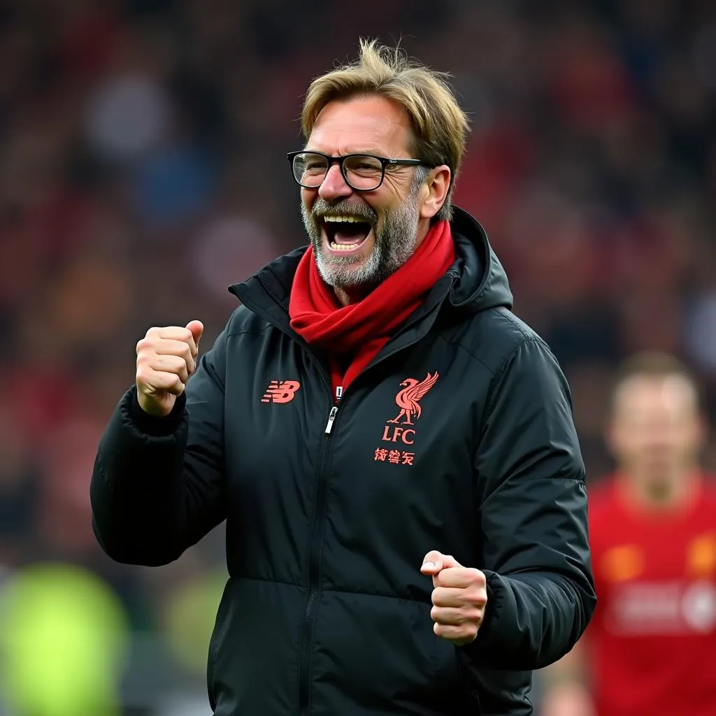 Jurgen Klopp ăn mừng chiến thắng