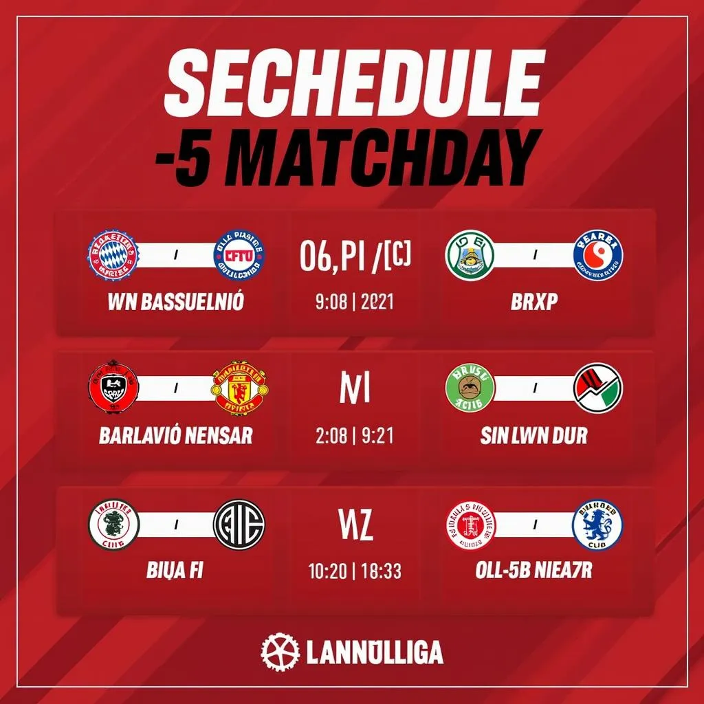 Lịch thi đấu Bundesliga vòng 5