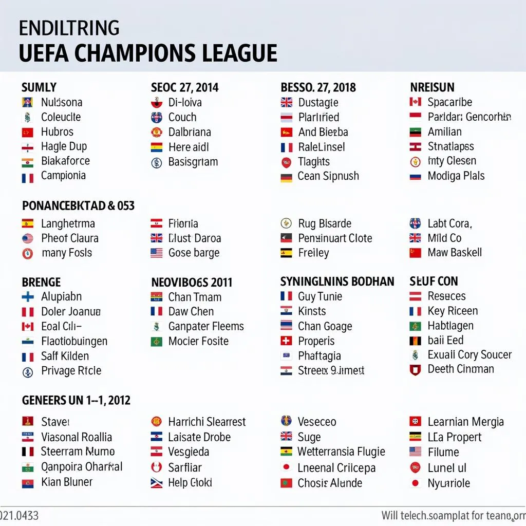 Lịch thi đấu UEFA Champions League