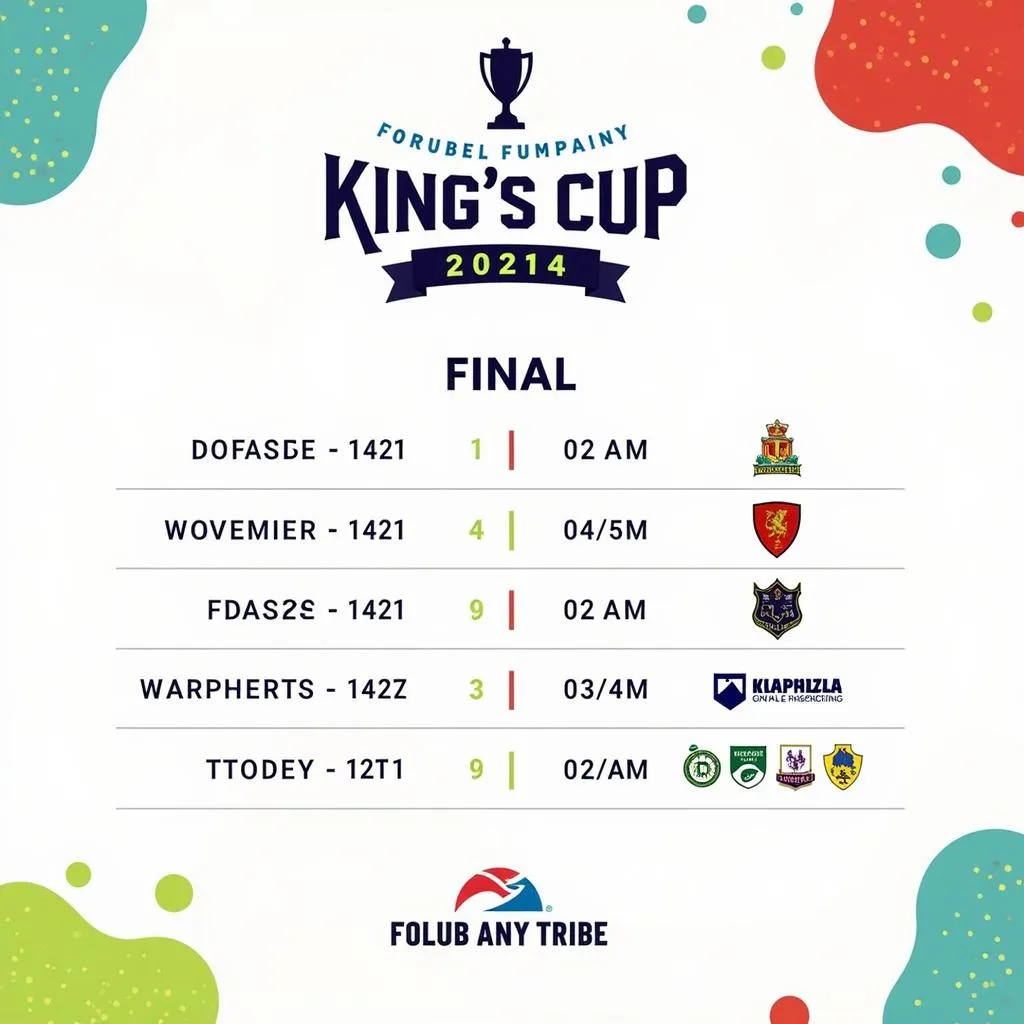 Lịch thi đấu chung kết King's Cup