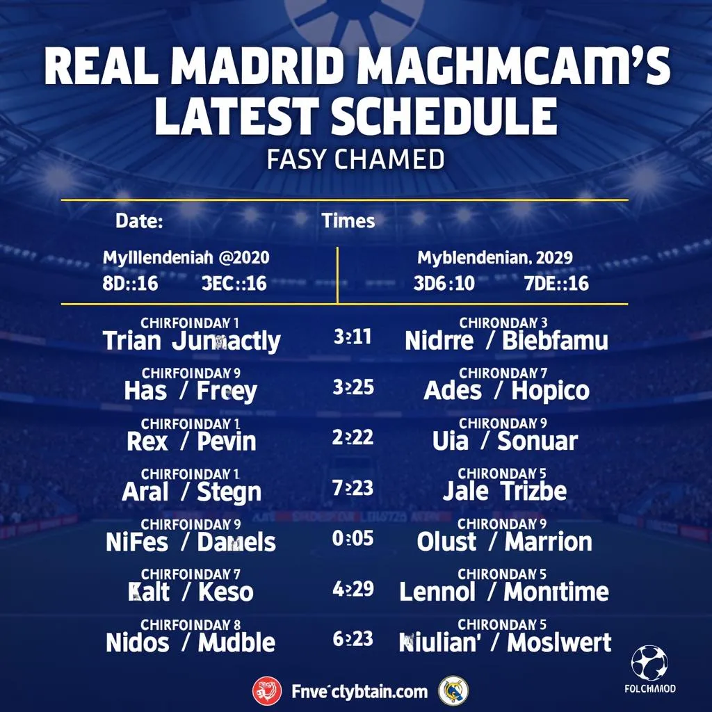 Lịch thi đấu của Real Madrid