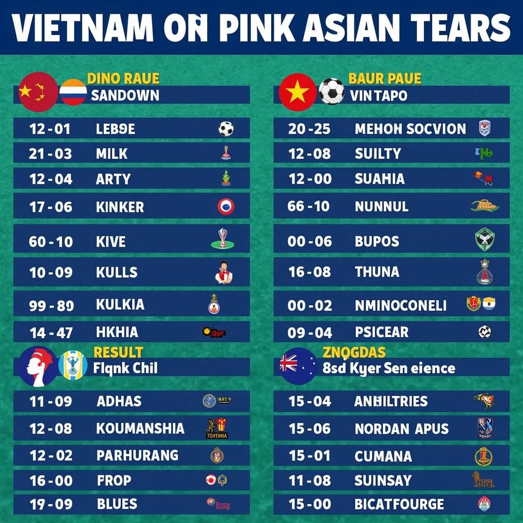 Lịch thi đấu đội tuyển Việt Nam Asian Cup 2019