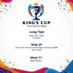 Lịch thi đấu King's Cup Thái Lan và Ấn Độ