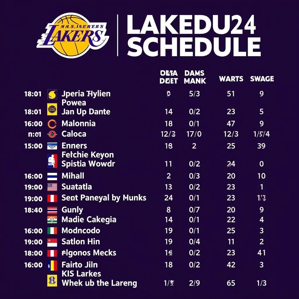 Lịch thi đấu Lakers mùa giải 2023-2024