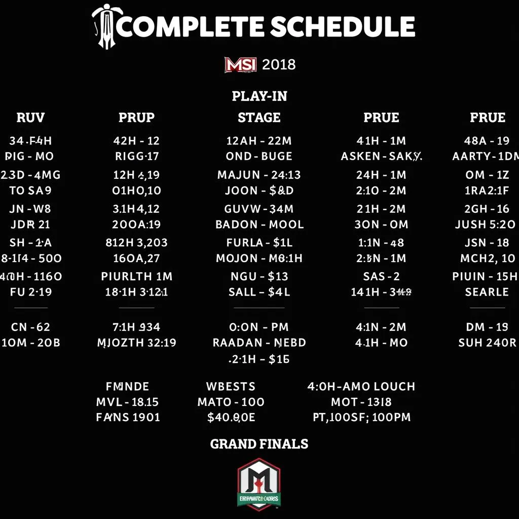 MSI 2018 Schedule