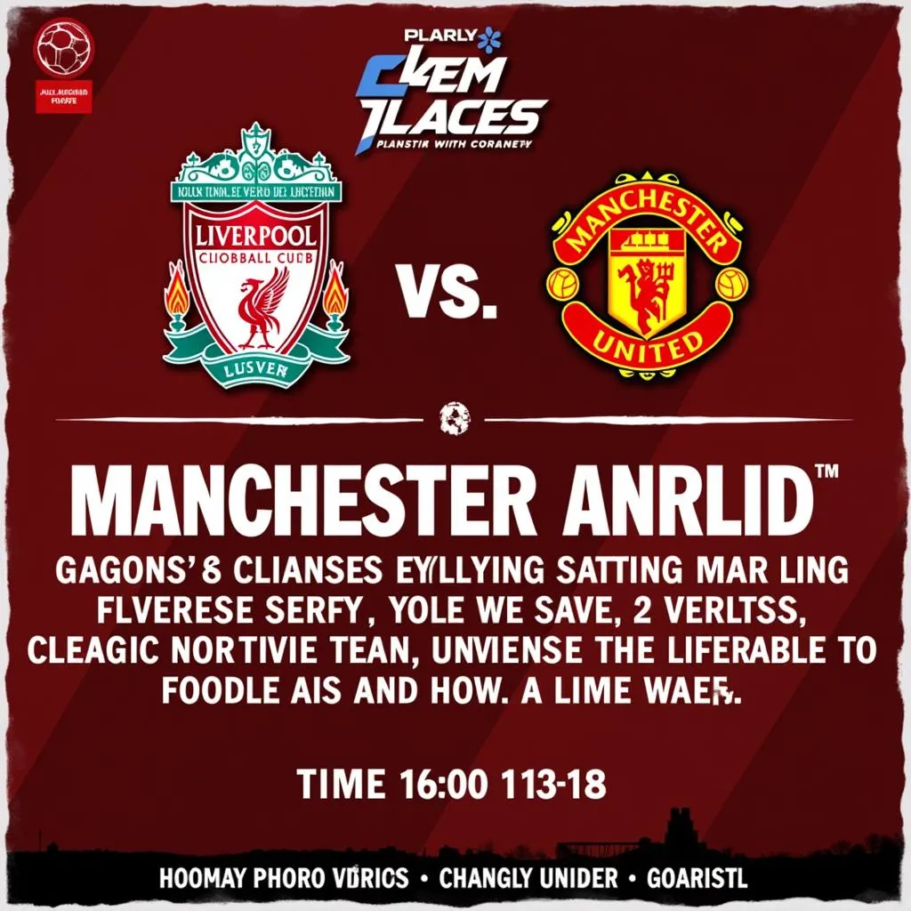 Lịch thi đấu Ngoại Hạng Anh: Liverpool vs Manchester United