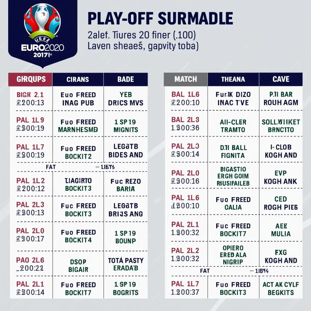 Lịch thi đấu vòng play-off Euro 2020