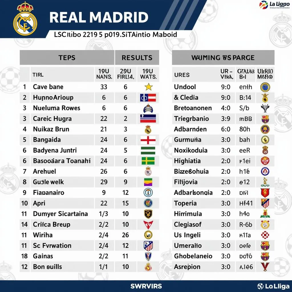 Lịch thi đấu Real Madrid tại La Liga 2019