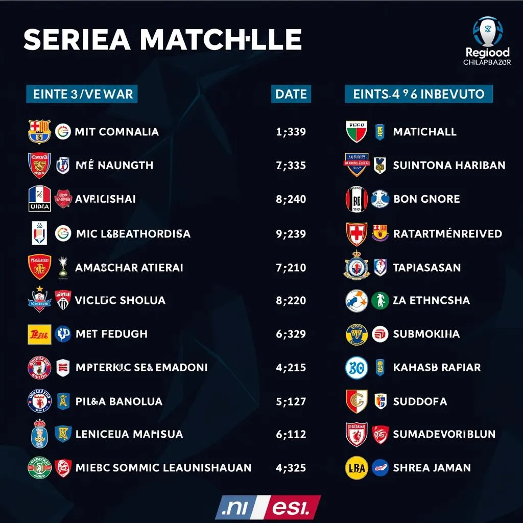 Lịch thi đấu Serie A