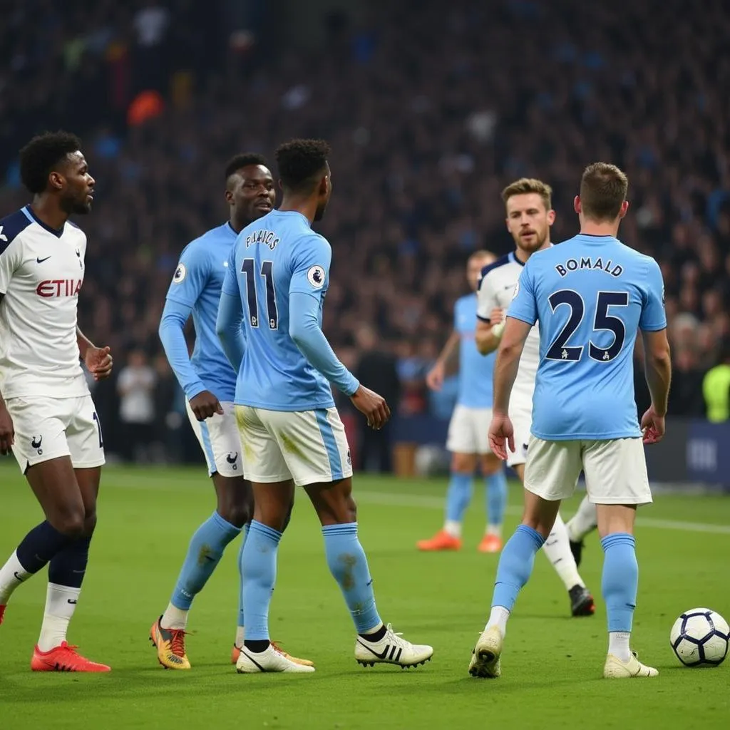 Trận đấu Tottenham vs Manchester City tại Etihad Stadium