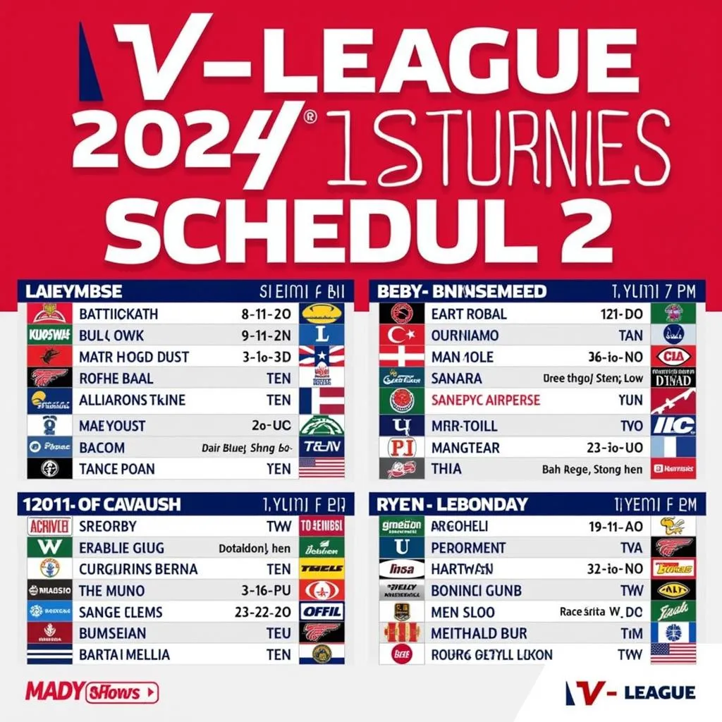 Lịch thi đấu V-League vòng 1