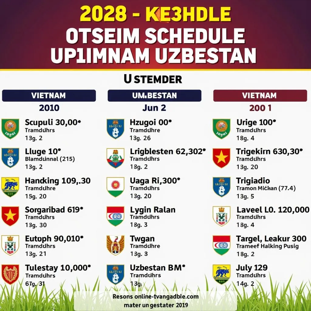 Lịch thi đấu Việt Nam vs Uzbekistan 2023