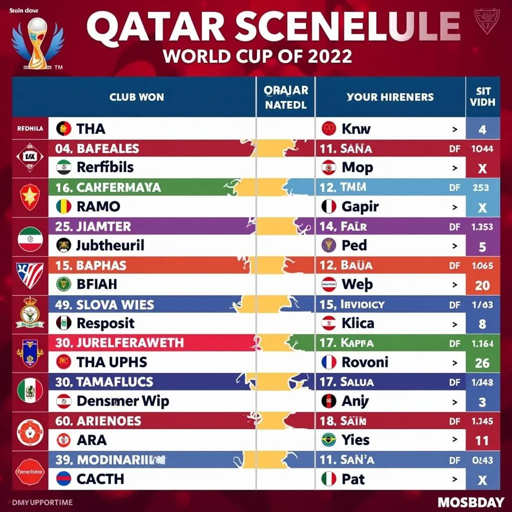 Lịch thi đấu World Cup 2022 tại Qatar: Danh sách các trận đấu