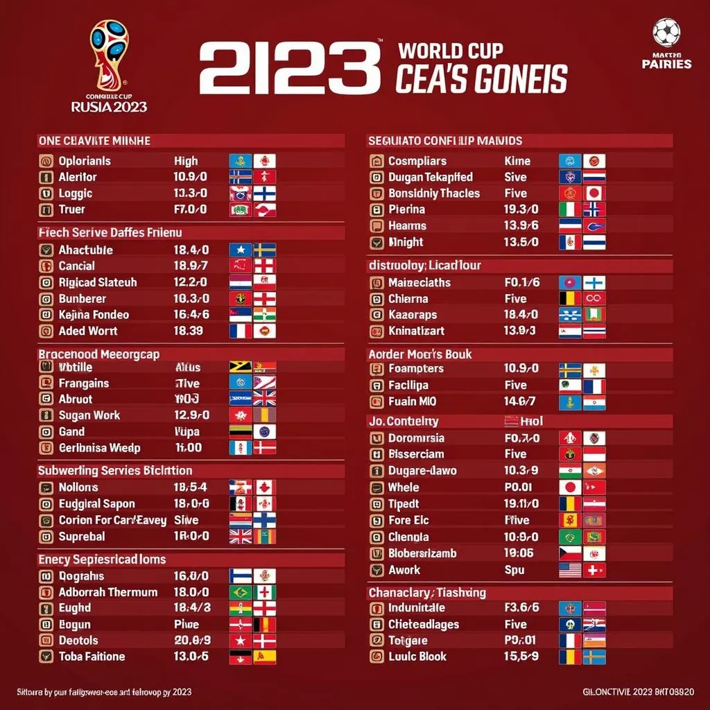 Lịch thi đấu World Cup 2023