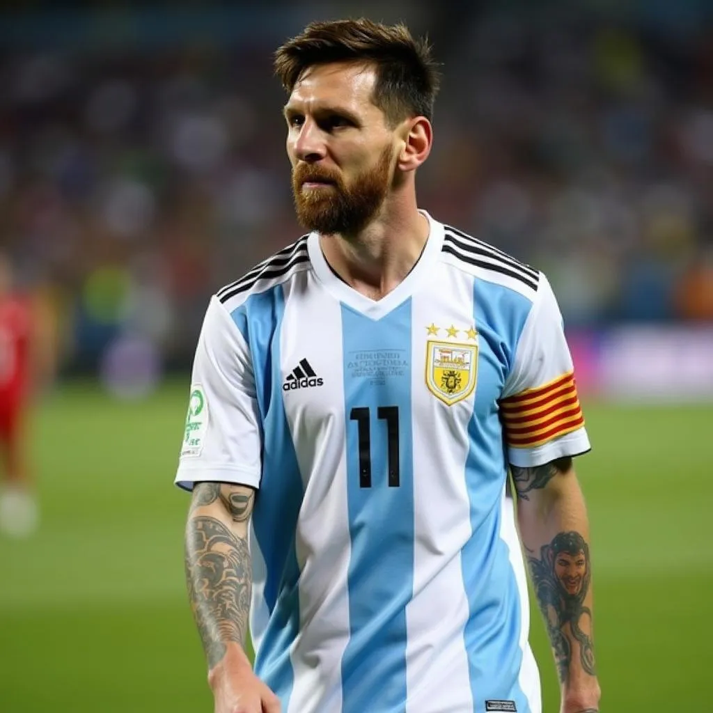 Messi thất vọng sau trận thua Brazil