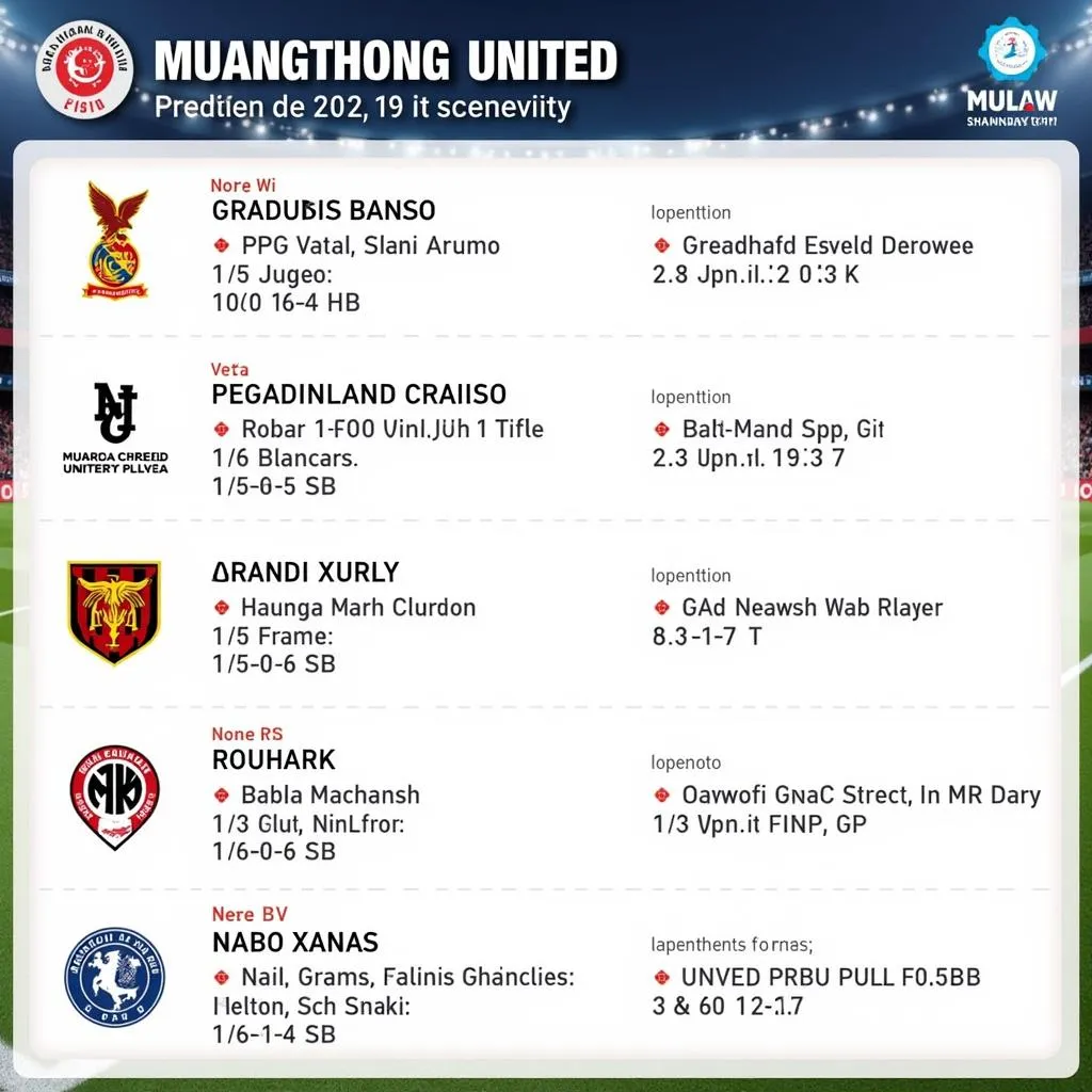 Hình ảnh lịch thi đấu Muangthong United