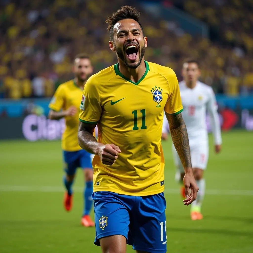 Neymar, một ngôi sao bóng đá hiện tại của Brazil