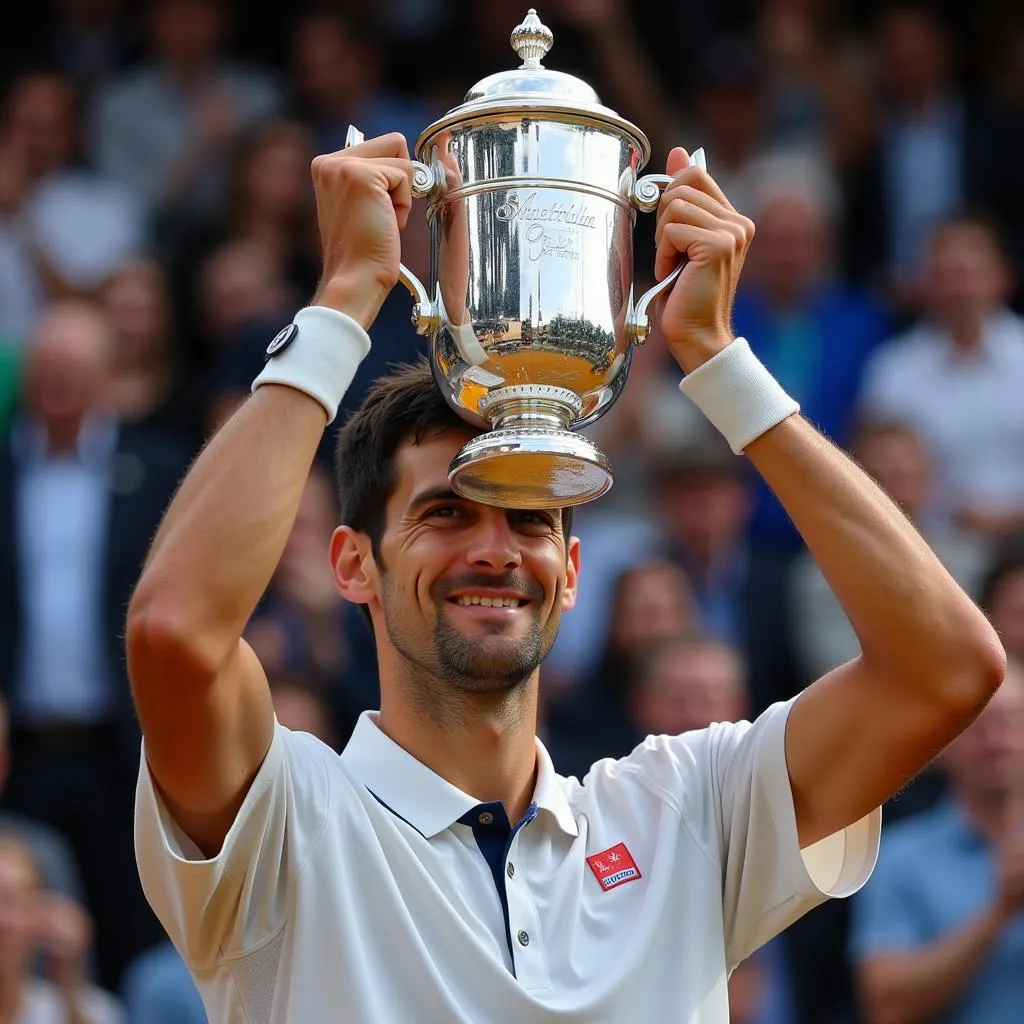 Novak Djokovic nâng cúp vô địch