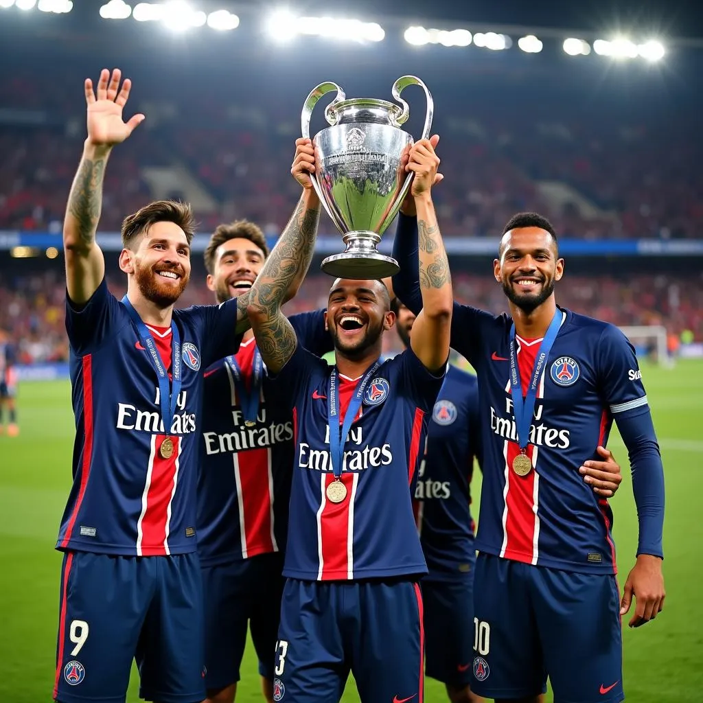 PSG vô địch liên tiếp lần thứ 3 với bộ ba tấn công Messi, Neymar, Mbappe