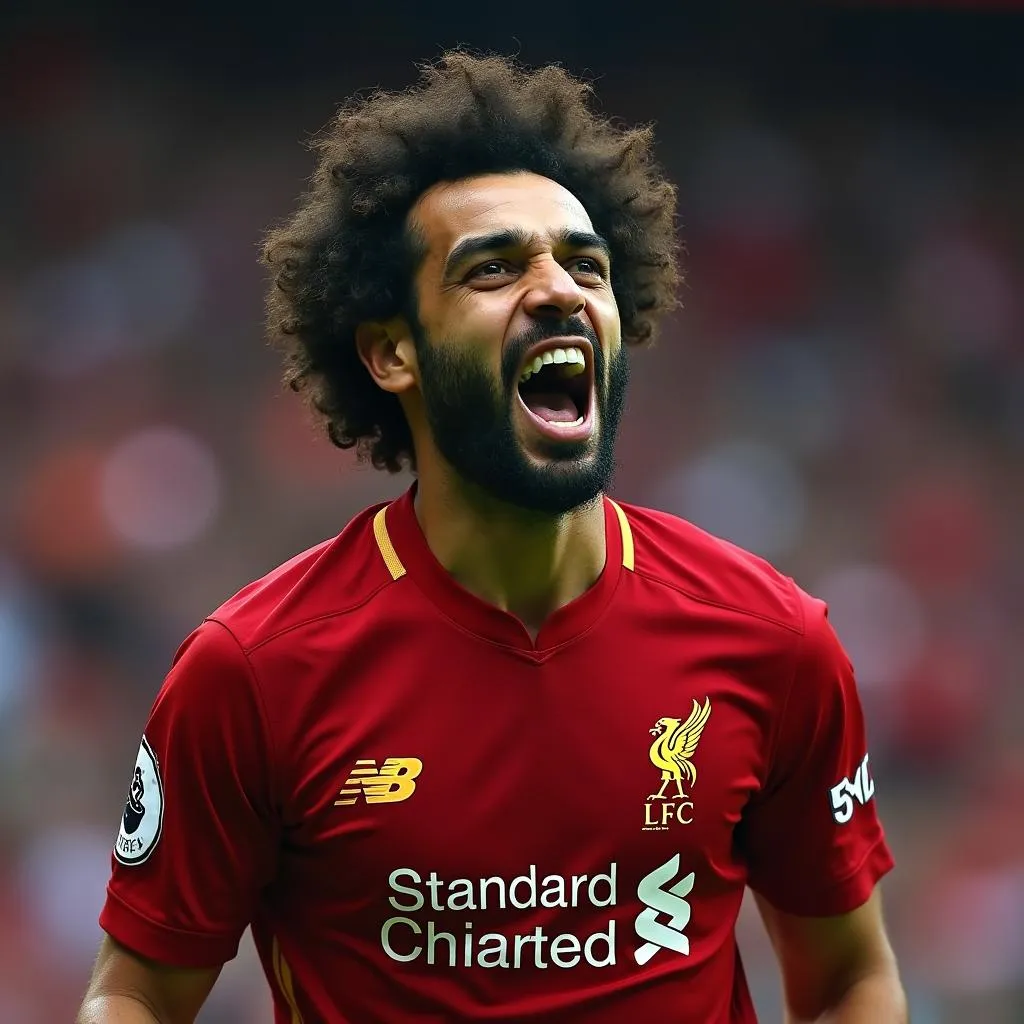 Mohamed Salah ăn mừng bàn thắng