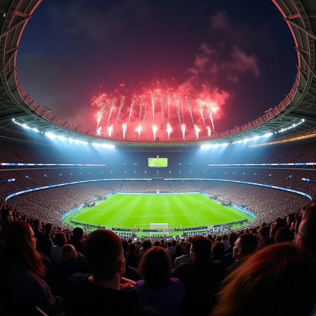 Sân vận động Santiago Bernabéu rực sáng trong đêm chung kết Champions League