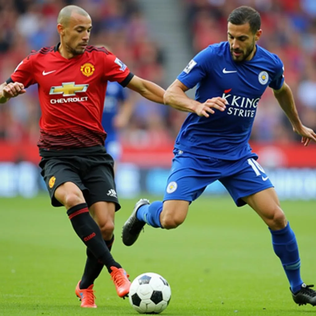 Hình ảnh Man United và Leicester City tranh tài trong trận Siêu Cúp Anh 2016