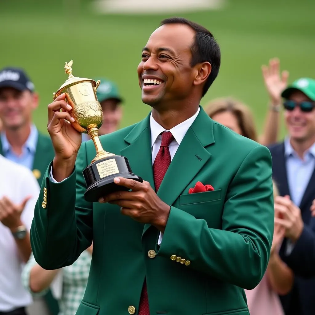 Tiger Woods nâng cao chiếc cúp vô địch Masters 2019