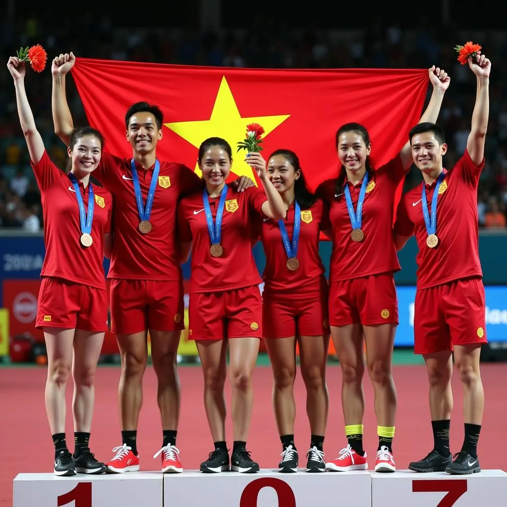 U23 Việt Nam ăn mừng hạng ba VCK U23 Châu Á 2018 futsal