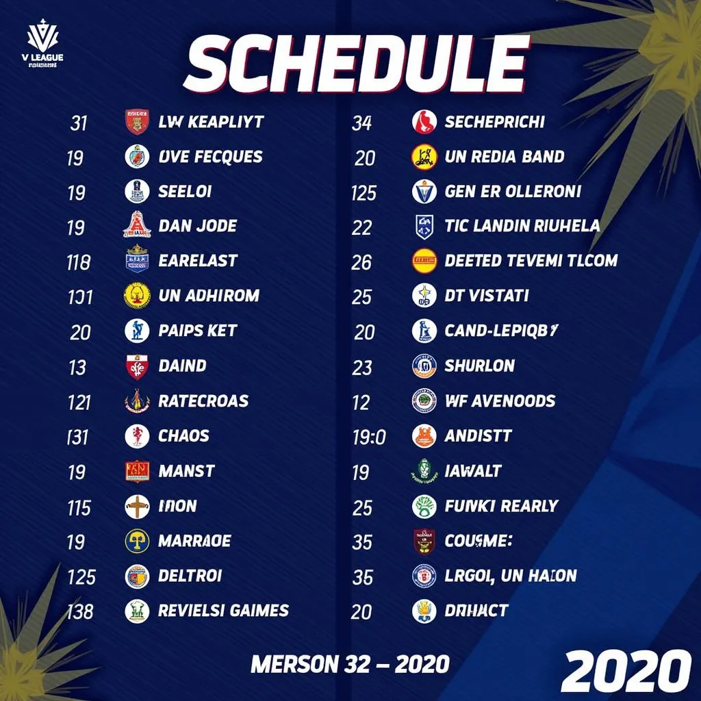 Lịch thi đấu V-League 2020